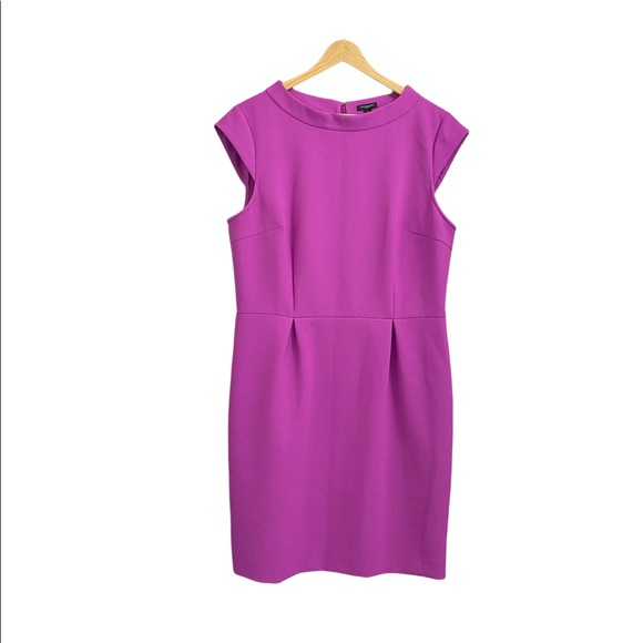 Ann Taylor Like New! Classic Dress Rayon Mix Lovely Spring Purple Women’s Sz 12 - Picture 1 of 4